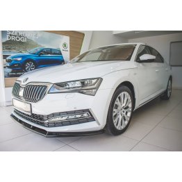 Накладка сплиттер на передний бампер Вариант2 на Skoda Superb III рестайл